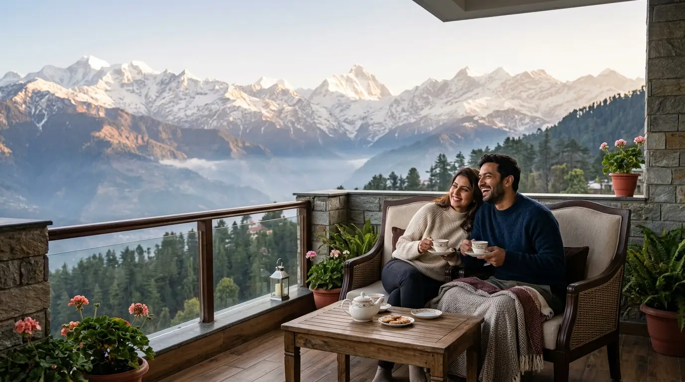 Couple enjoying hills